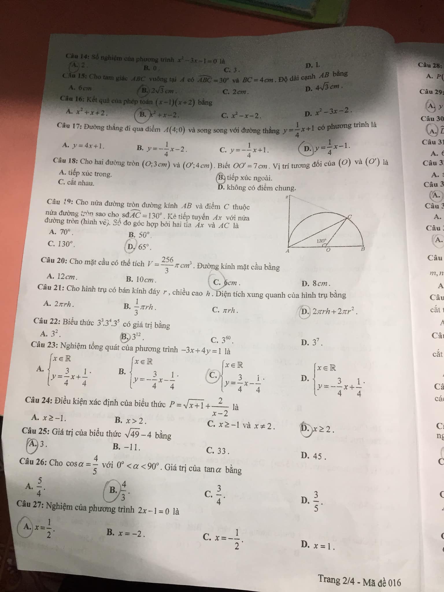 Đề thi vào 10 môn Toán Yên Bái 2022