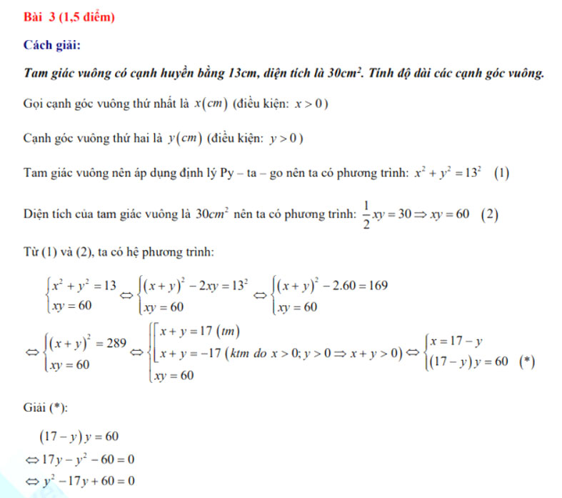 Đáp án thi vào 10 môn Toán Bình Định 2022