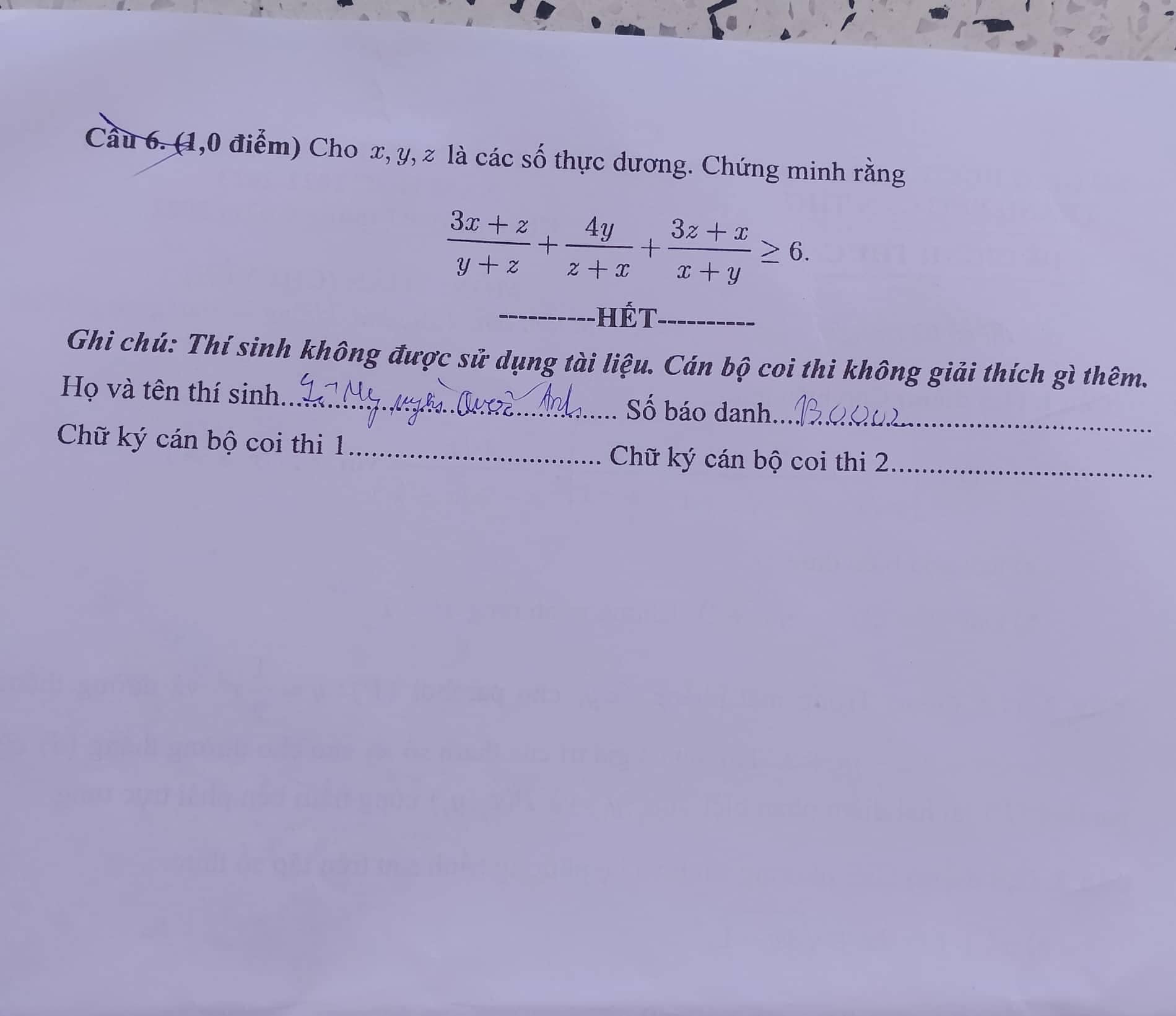 Đề thi vào 10 chuyên Toán Cần Thơ 2022