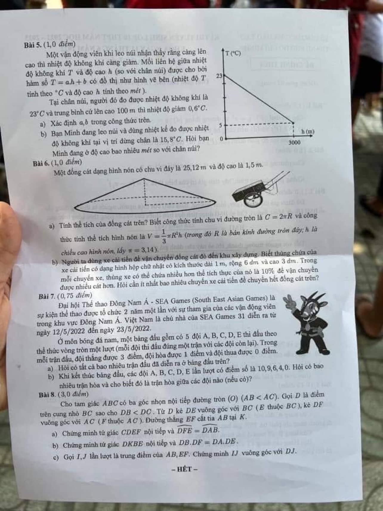 Đề thi vào lớp 10 môn Toán TPHCM 2022