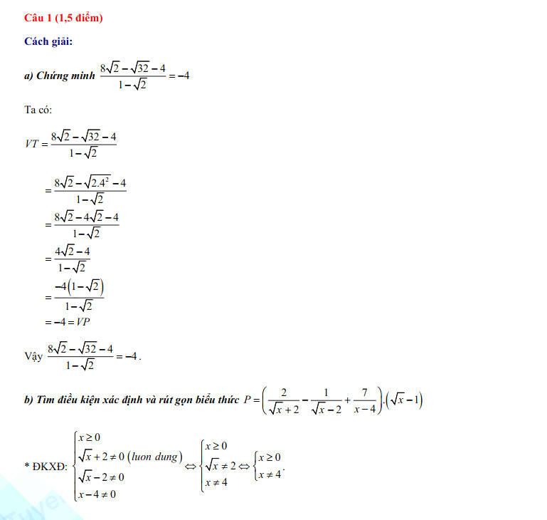 Đáp án thi vào 10 môn Toán Nam Định 2022