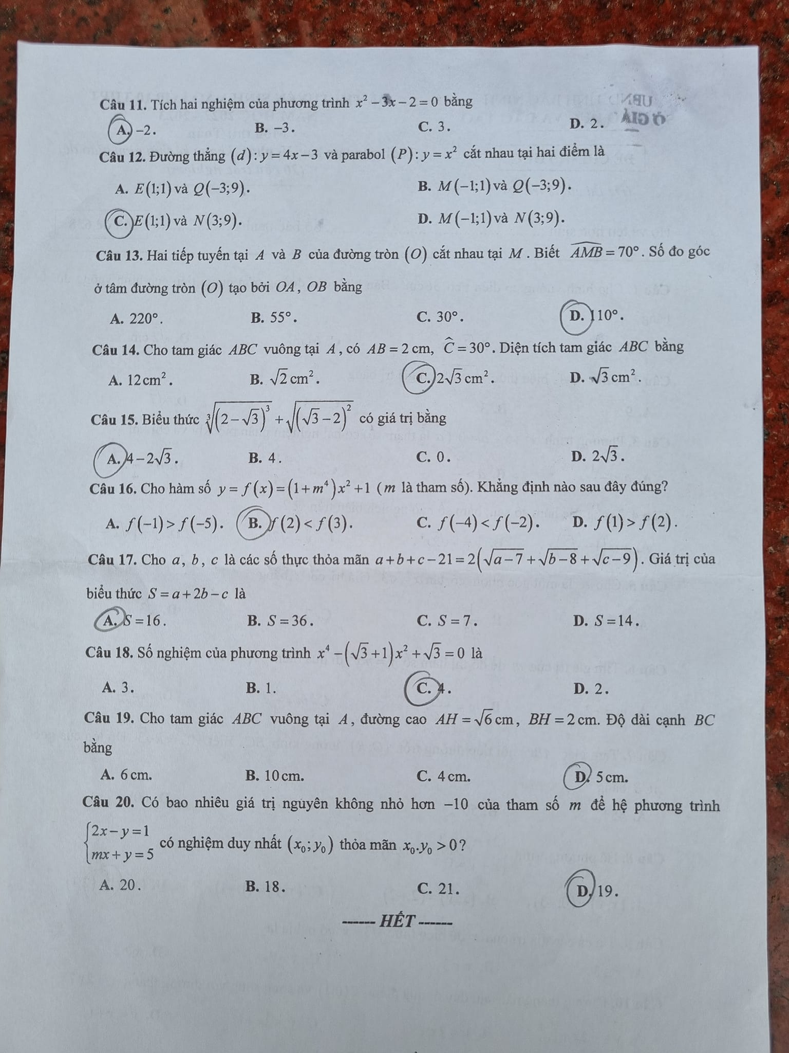 Đề thi môn Toán vào lớp 10 Bắc Ninh năm 2022