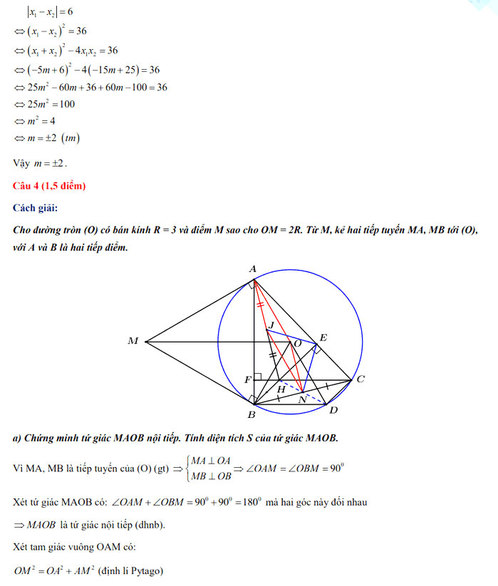 Đáp án thi vào 10 môn Toán Hậu Giang 2022