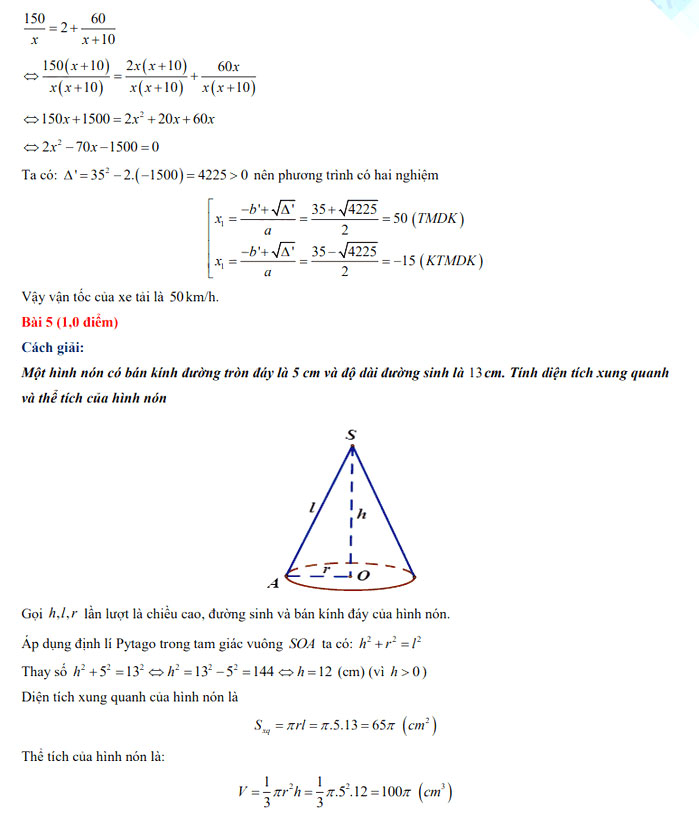 Đáp án thi vào 10 môn Toán Tiền Giang 2022