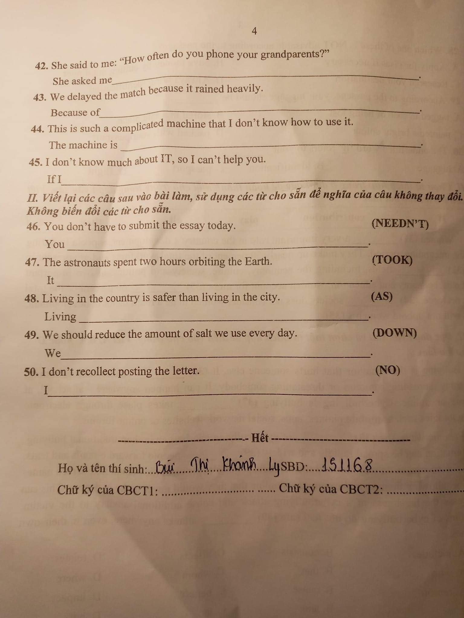 Đề thi vào 10 Tiếng Anh Thanh Hóa 2022