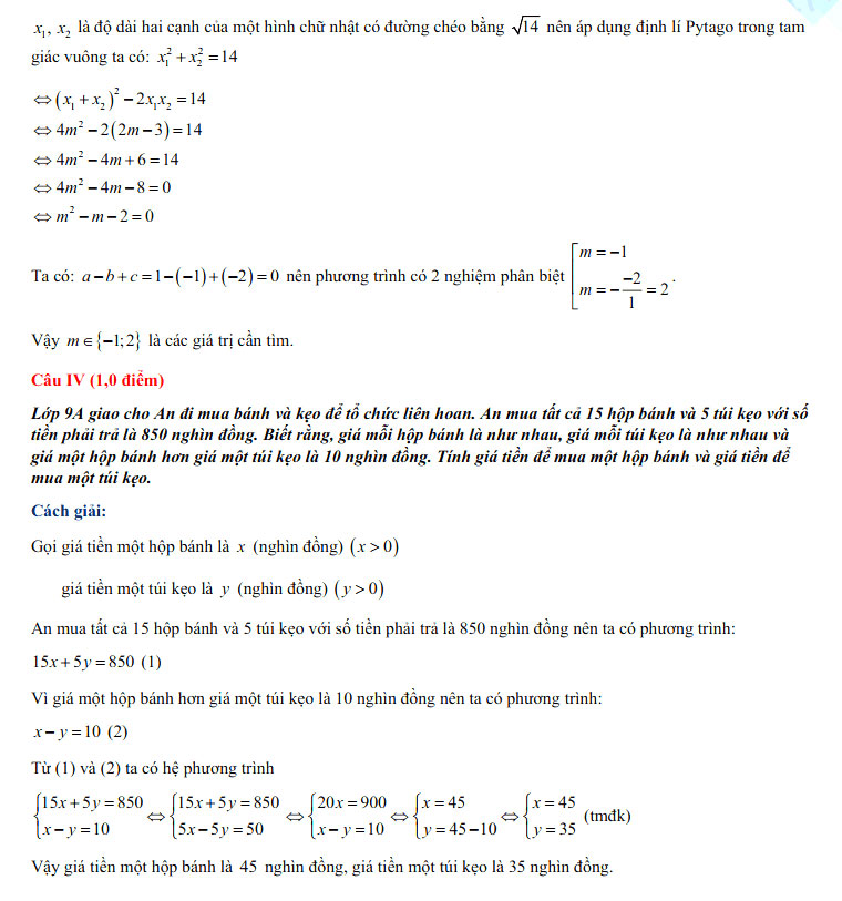 Đáp án thi vào 10 môn Toán Hà Nam 2022
