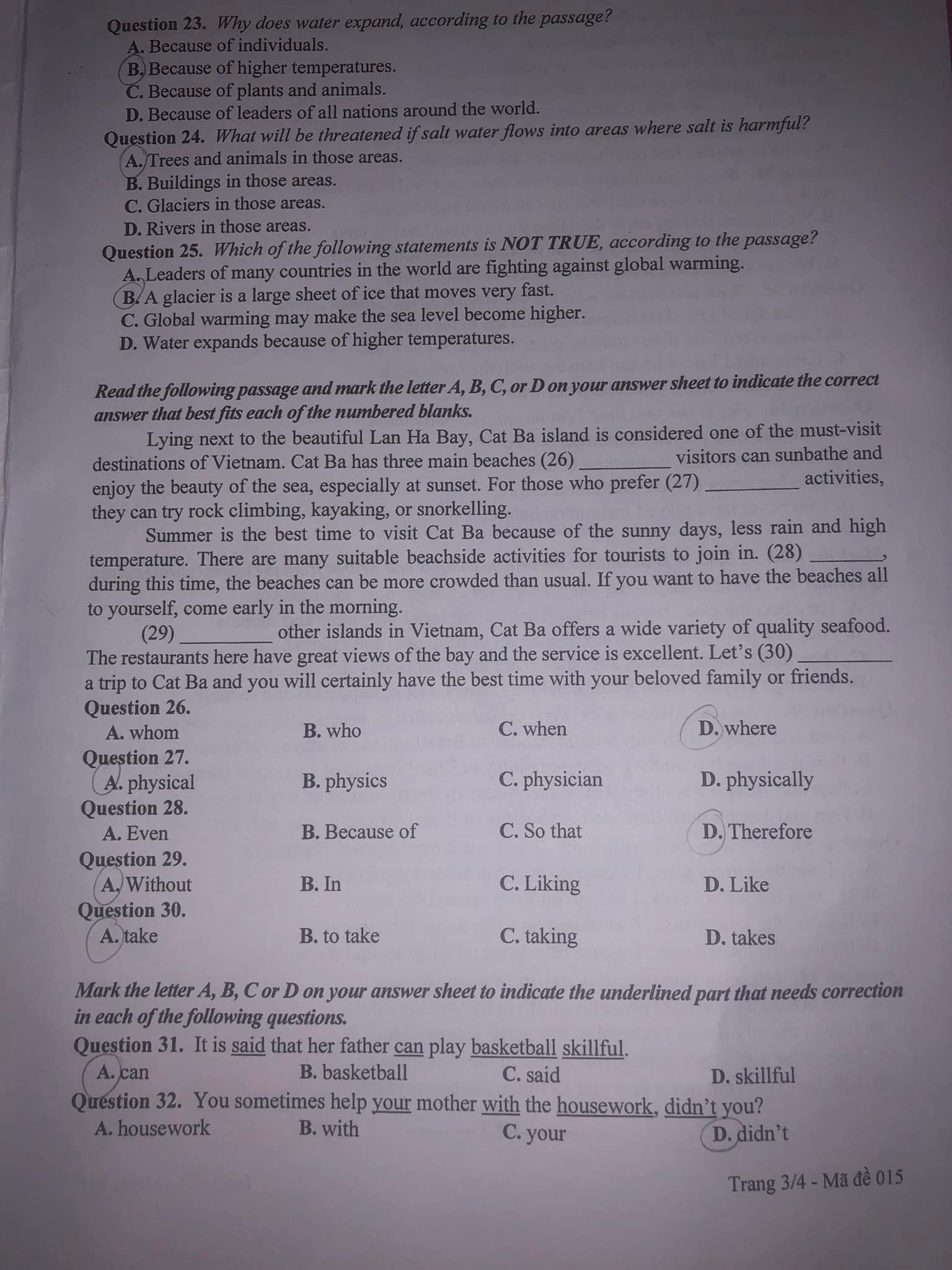 Đề thi vào 10 môn Anh Hà Nội năm 2022