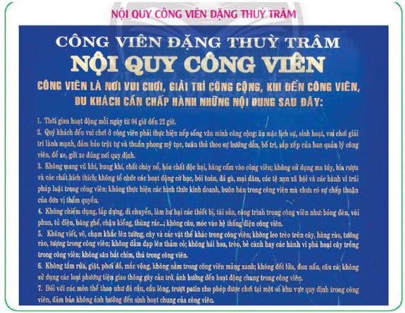 Soạn bài Viết một bản nội quy nơi công cộng Chân trời sáng tạo