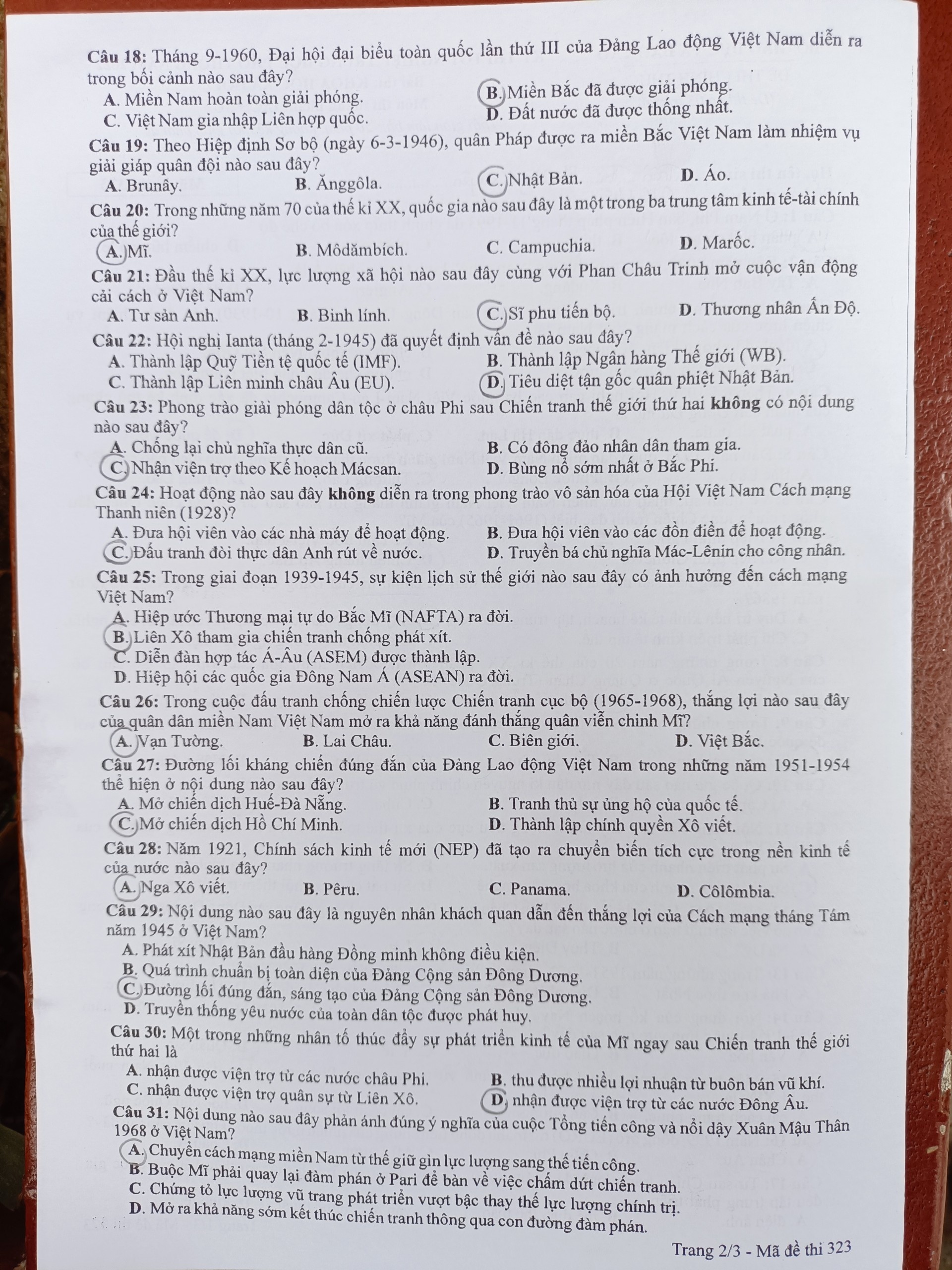 Đề thi THPT Quốc gia 2022 môn Sử