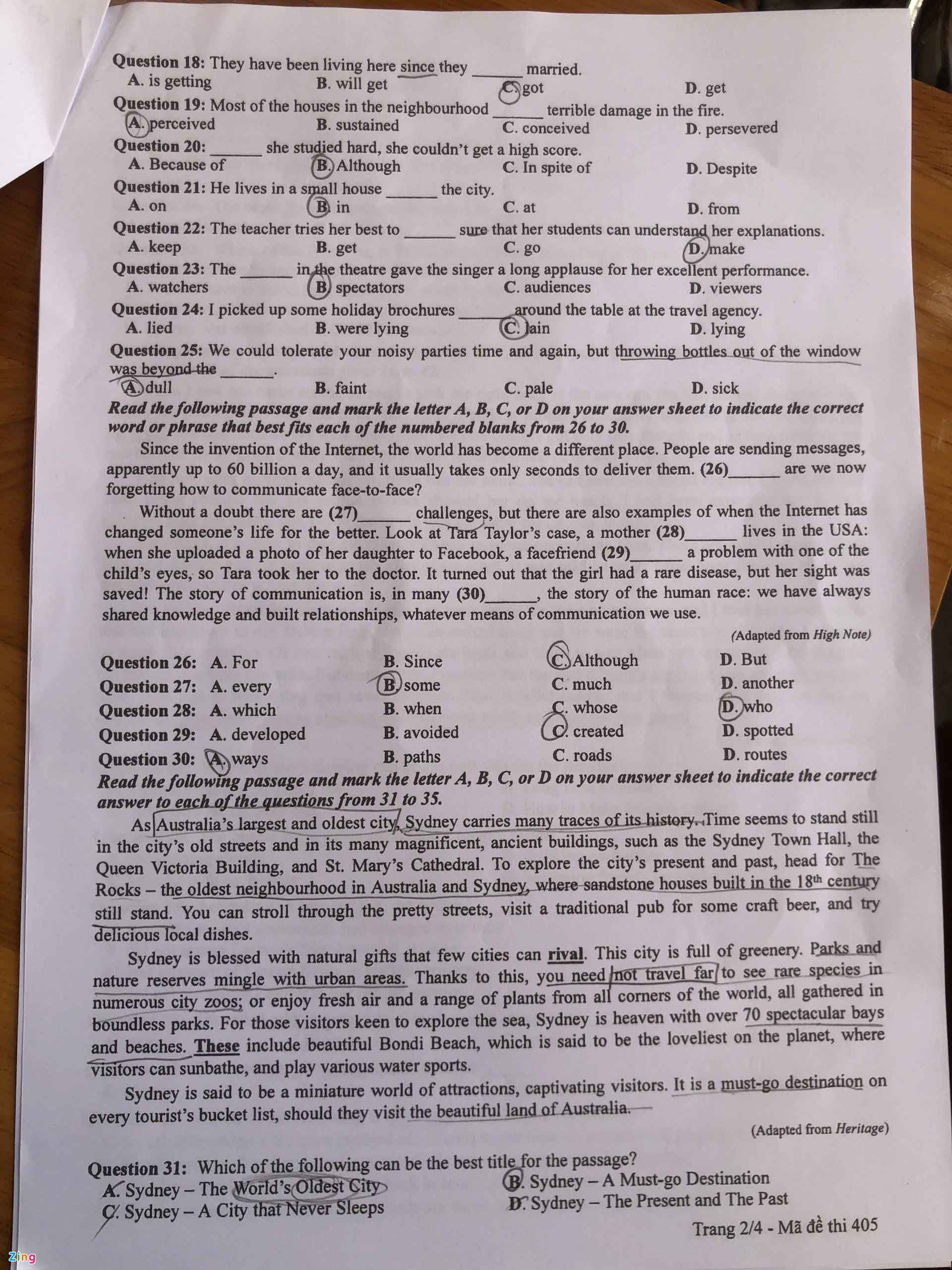 Đề Anh THPT Quốc Gia 2022