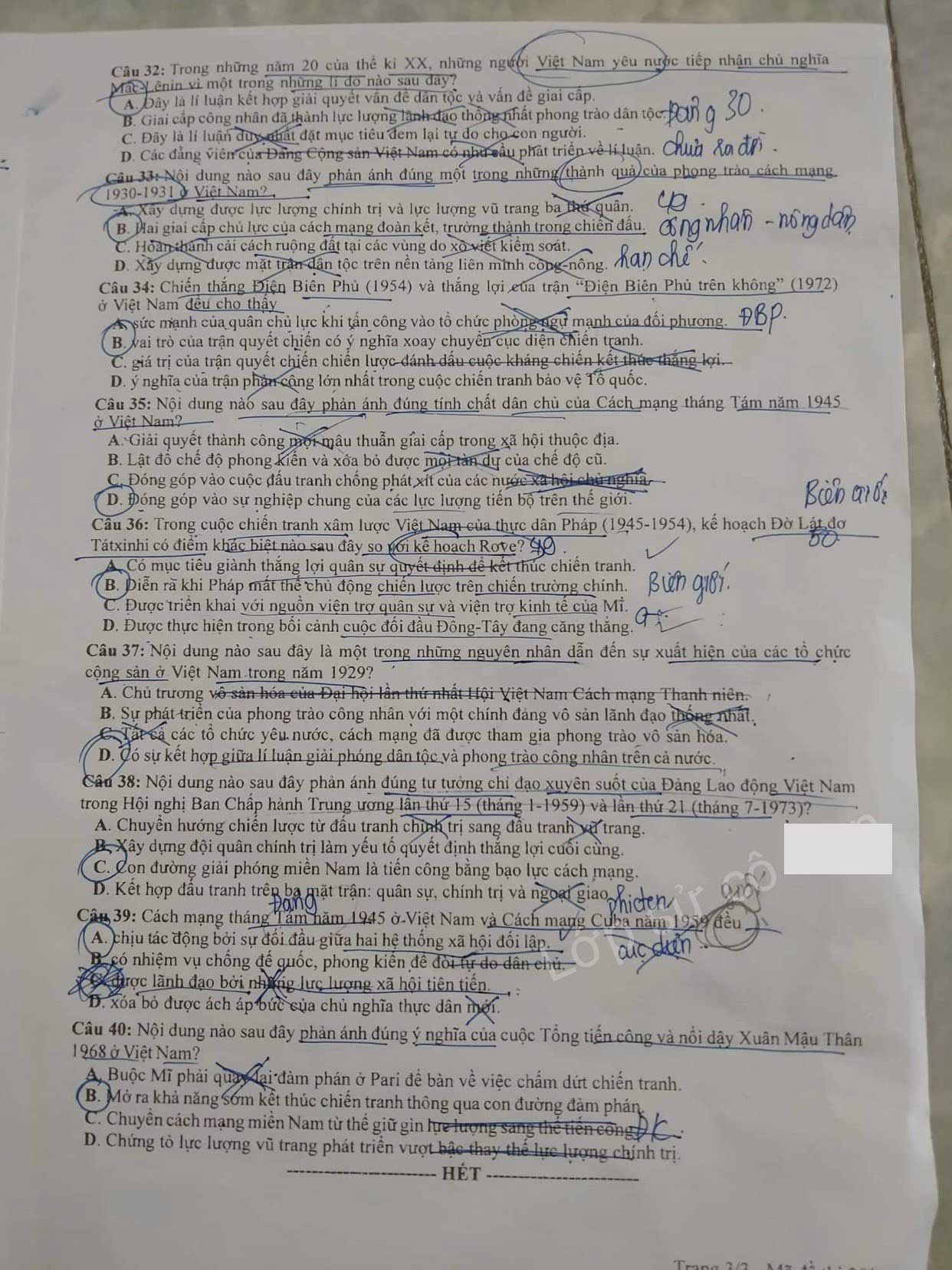 Đề thi Sử THPT Quốc gia 2022