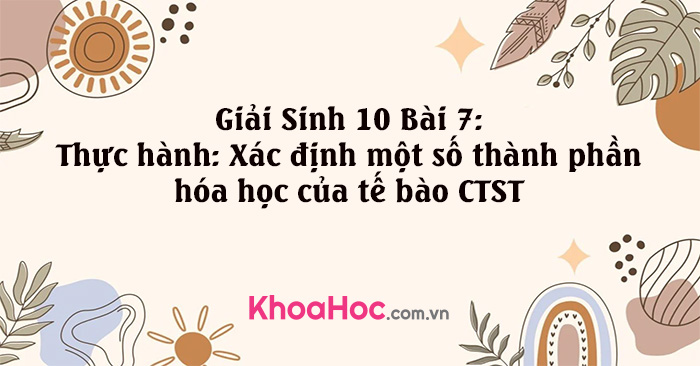 Giải Sinh 10 Bài 7: Thực hành: Xác định một số thành phần hóa học của ...