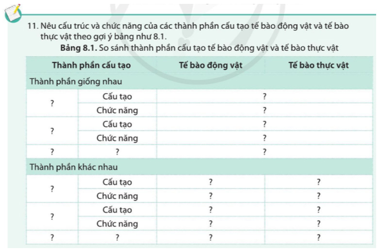 Giải Sinh 10 Bài 8