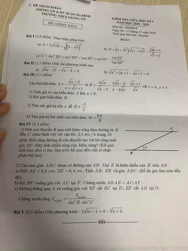 Đề cương ôn tập giữa kì 1 lớp 9 môn Toán