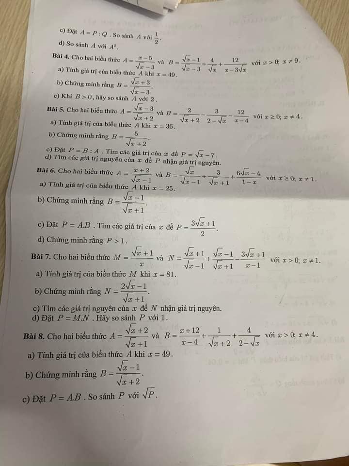 Đề cương ôn tập giữa kì 1 lớp 9 môn Toán