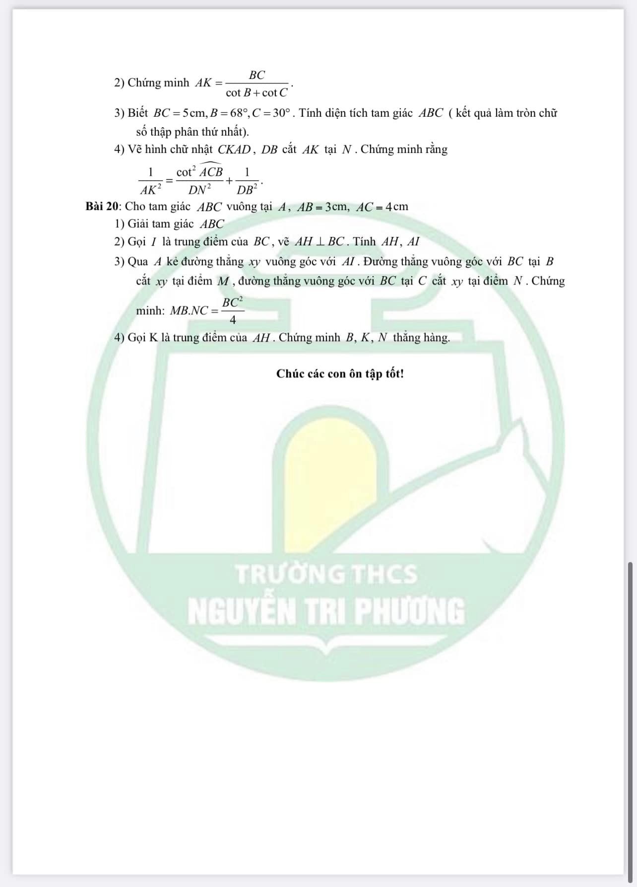 Đề cương ôn tập giữa kì 1 lớp 9 môn Toán