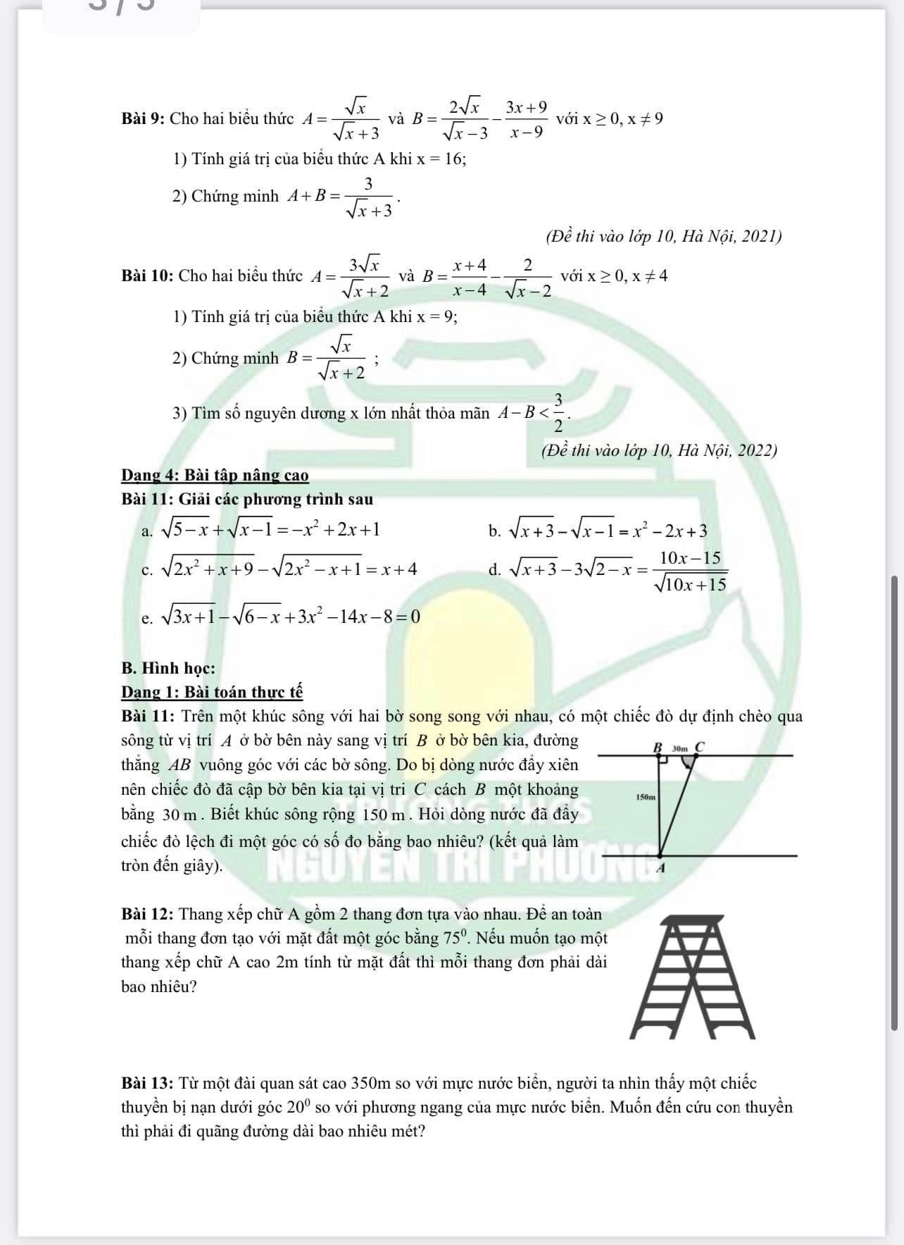 Đề cương ôn tập giữa kì 1 lớp 9 môn Toán