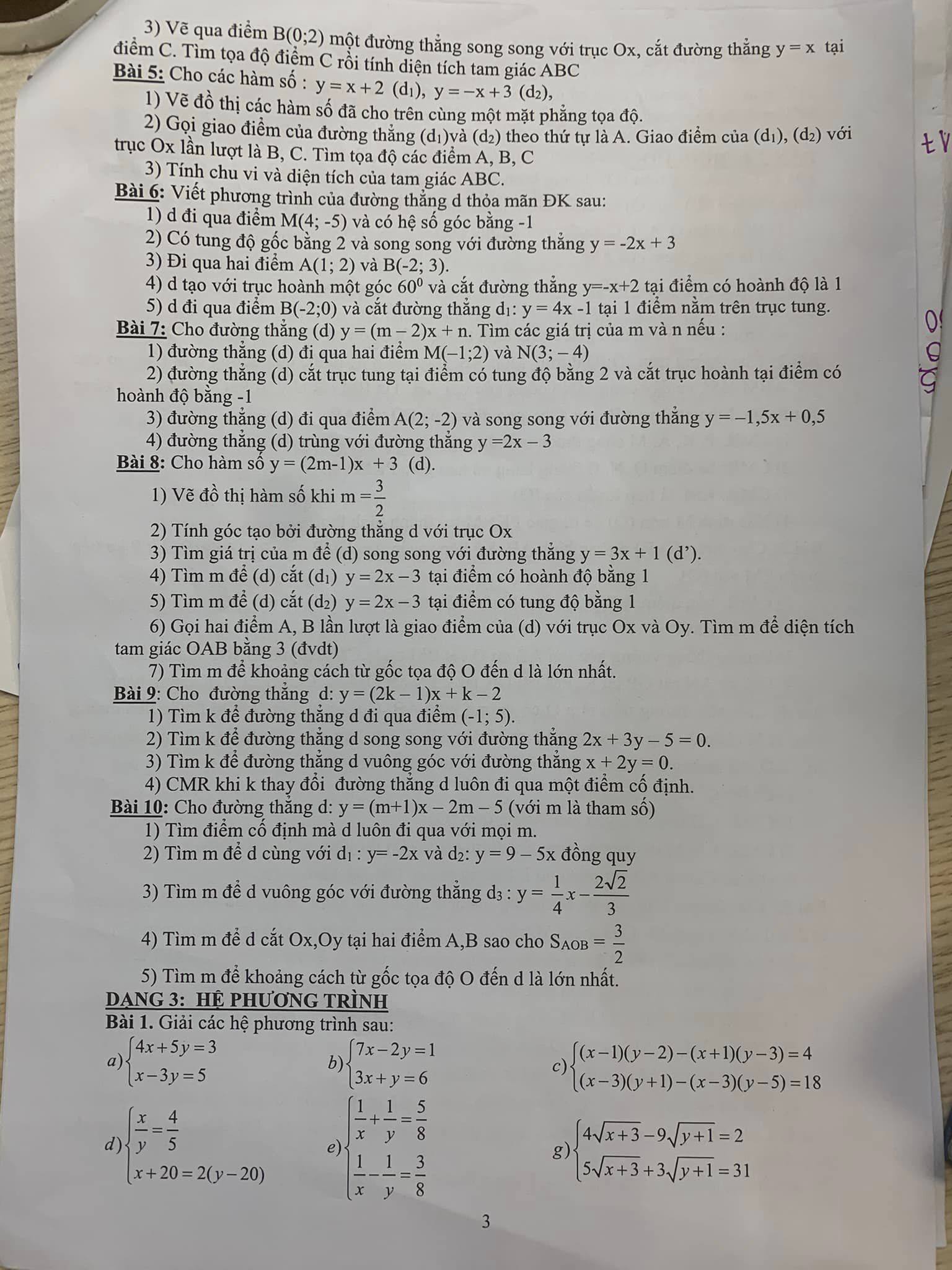 Đề cương ôn học kì 1 Toán 9